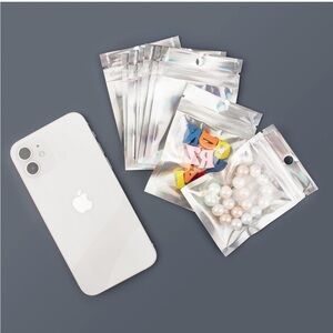 5pc Holographic Resealable Bags Small Proof Pouch 2.8x3.9 Aluminum Foil